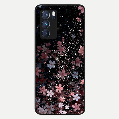  Starlit Flower Dreams Glass Case For Oppo Reno 6 Pro back cover – full design glossy printed glass finish