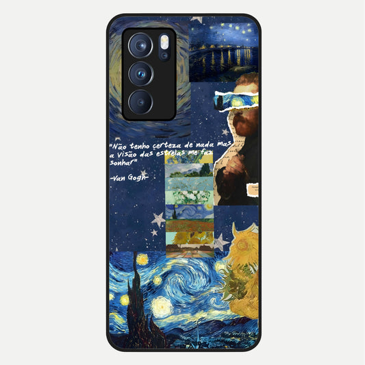  Starry Dream Vision Glass Case For Oppo Reno 6 Pro back cover – full design glossy printed glass finish