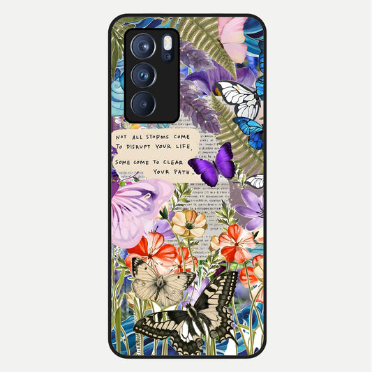  Storm Path Bloom Glass Case For Oppo Reno 6 Pro back cover – full design glossy printed glass finish