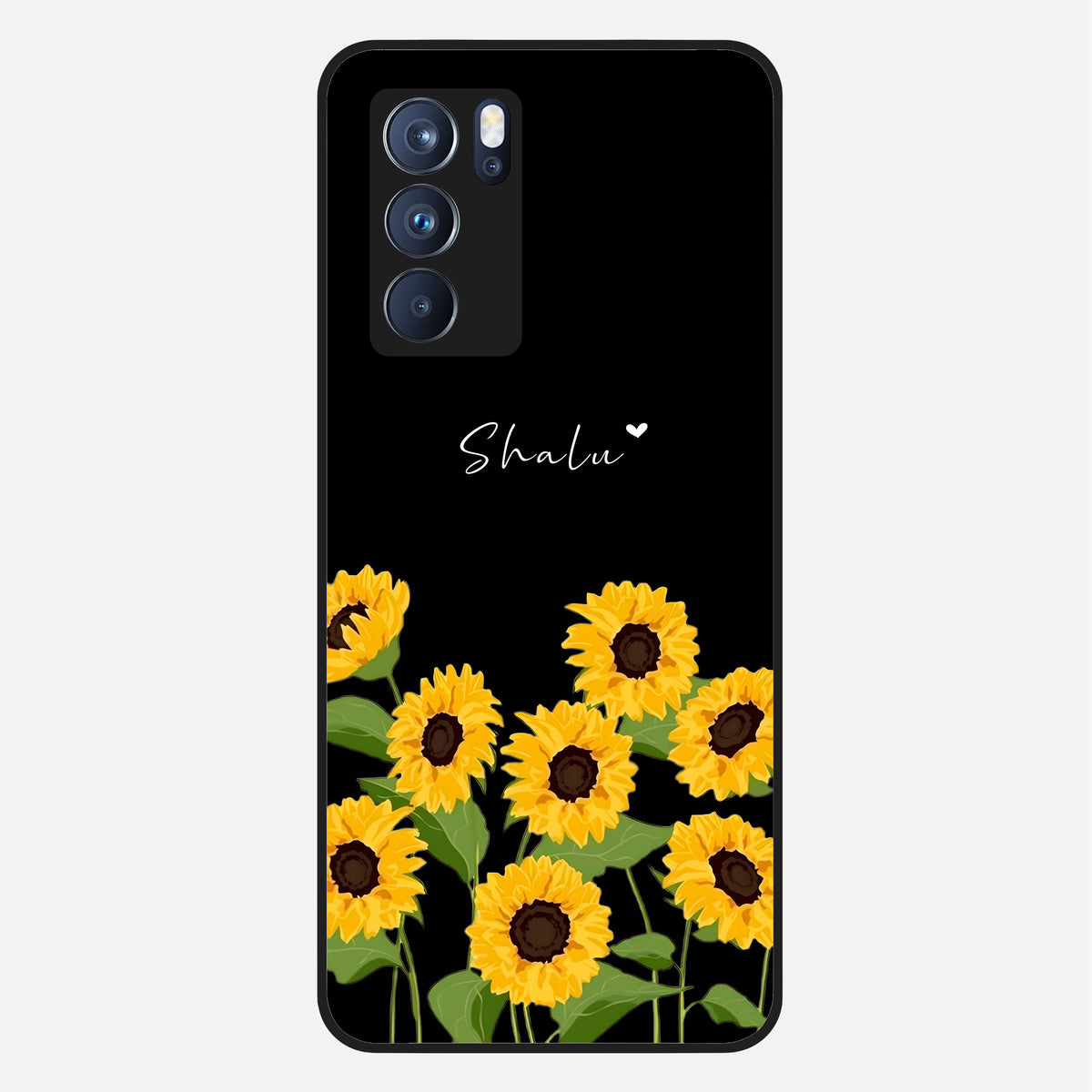  Sunflower Sky Bloom Glass Case For Oppo Reno 6 Pro back cover – full design glossy printed glass finish