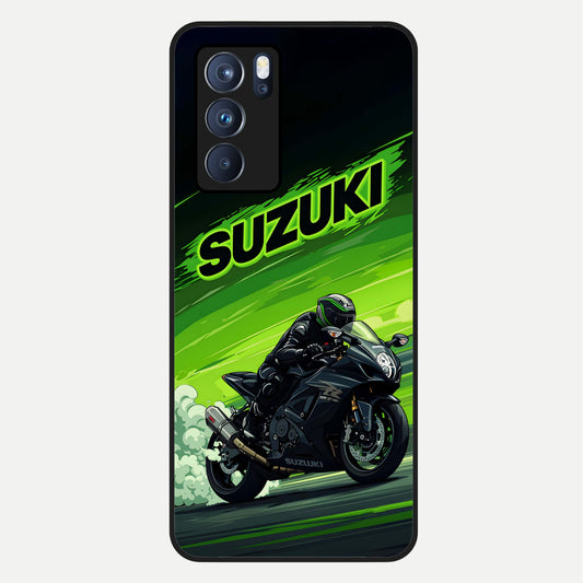  Suzuki Speed Beast Glass Case For Oppo Reno 6 Pro back cover – full design glossy printed glass finish