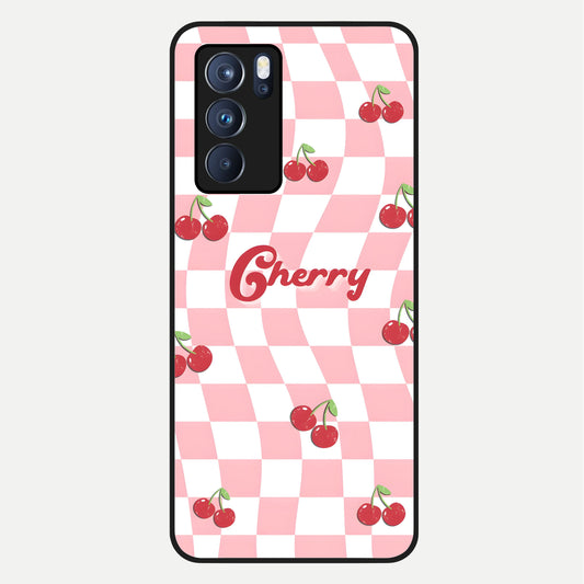  Sweet Cherry Vibes Glass Case For Oppo Reno 6 Pro back cover – full design glossy printed glass finish