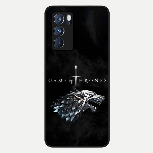  Throne Wolf Legacy Glass Case For Oppo Reno 6 Pro back cover – full design glossy printed glass finish