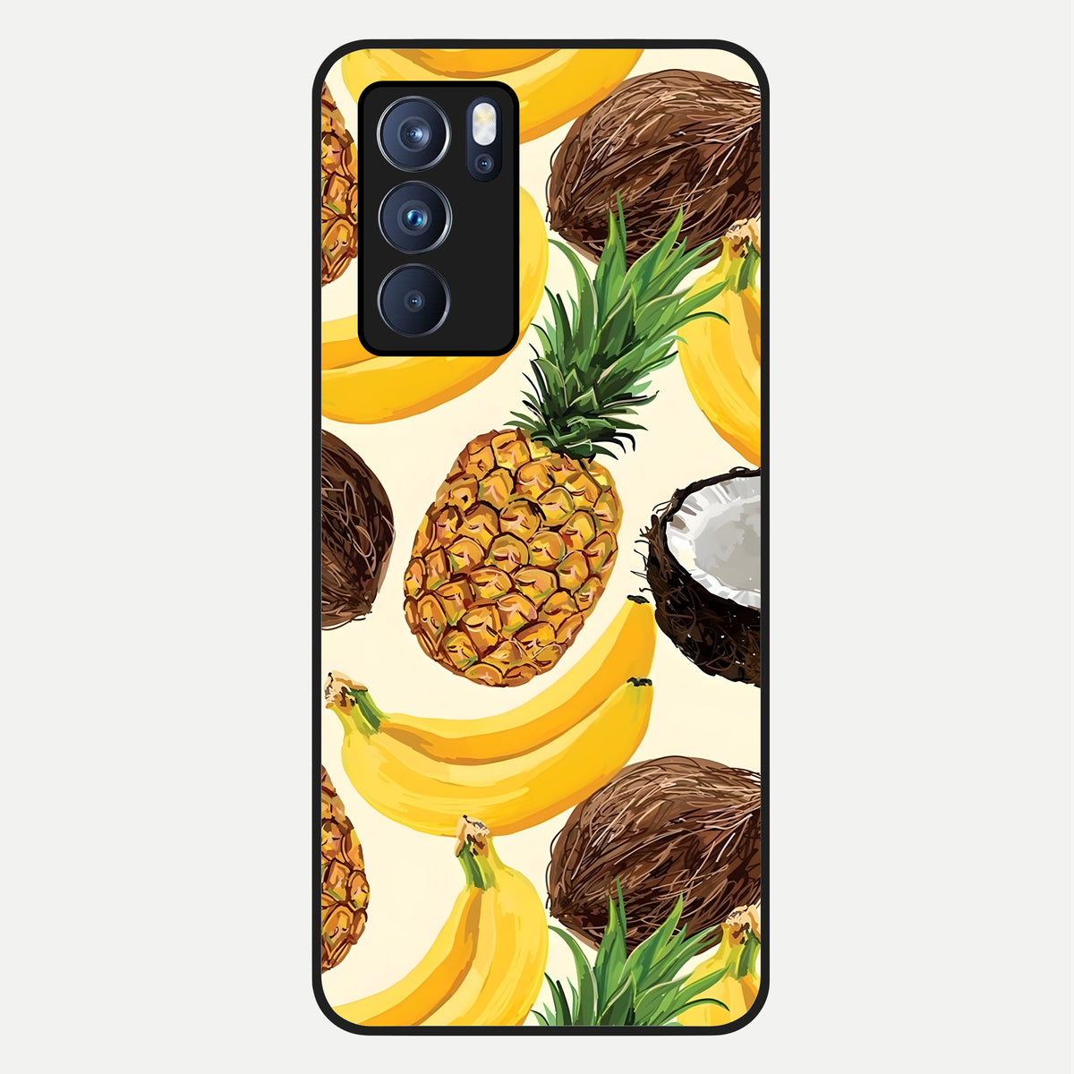 Tropical Fruit Mood Glass Case For Oppo Reno 6 Pro back cover – full design glossy printed glass finish
