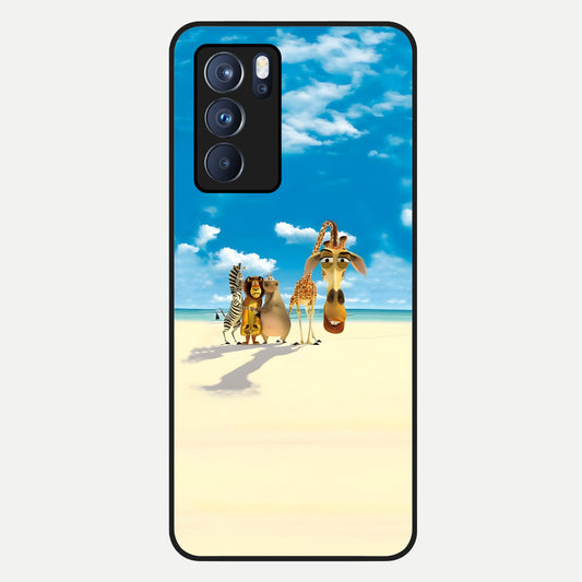 Tropical Fun Squad Glass Case For Oppo Reno 6 Pro back cover – full design glossy printed glass finish