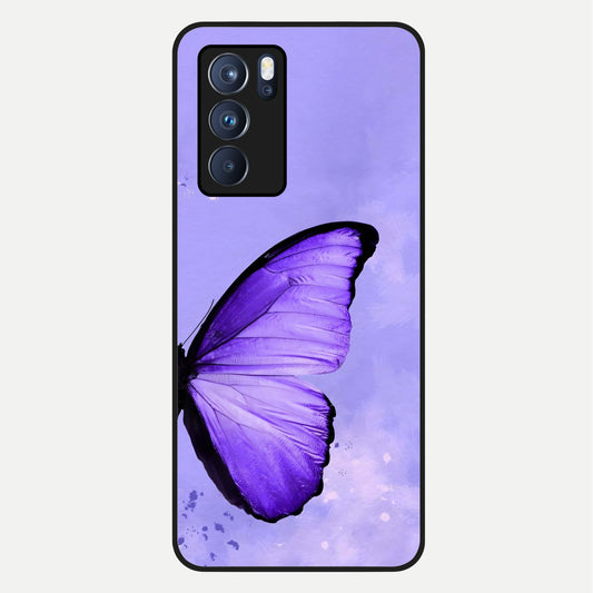  Violet Dream Wing Glass Case For Oppo Reno 6 Pro back cover – full design glossy printed glass finish