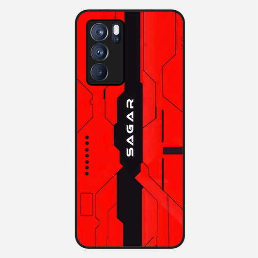  Voltage Rise CYBERPUNK Custom Name Glass Case For Oppo Reno 6 Pro back cover – personalized glossy printed glass finish