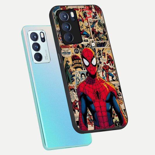  Aesthetic Spider phone case For Oppo Reno 6 Pro showing premium glass back cover with detailed artwork