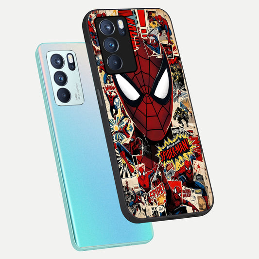  Aesthetic Wonder Spider phone case For Oppo Reno 6 Pro showing premium glass back cover with detailed artwork