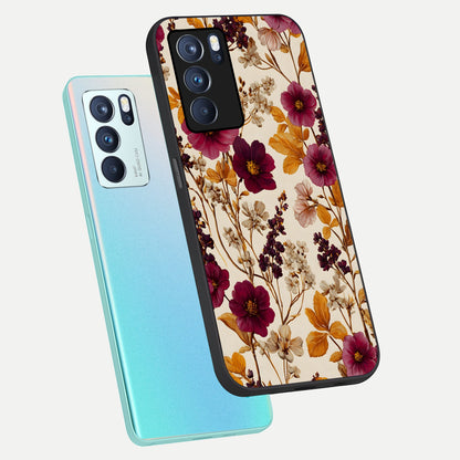  Autumn Wine Bloom phone case For Oppo Reno 6 Pro showing premium glass back cover with detailed artwork