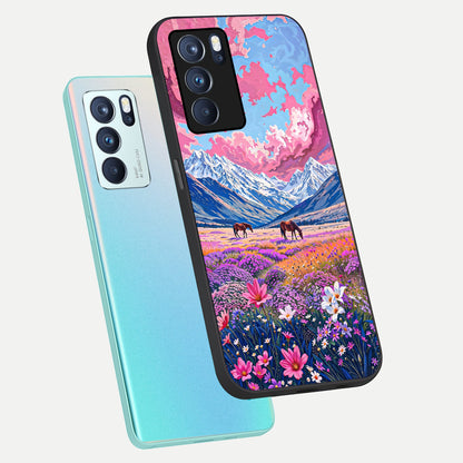  Blossom Valley Dream phone case For Oppo Reno 6 Pro showing premium glass back cover with detailed artwork