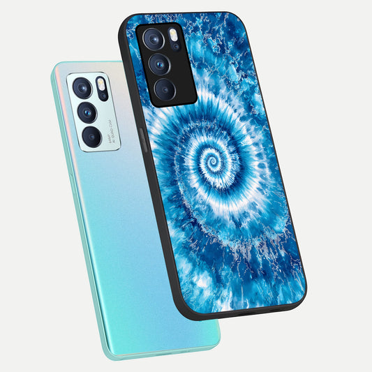  Blue Galaxy Wave phone case For Oppo Reno 6 Pro showing premium glass back cover with detailed artwork