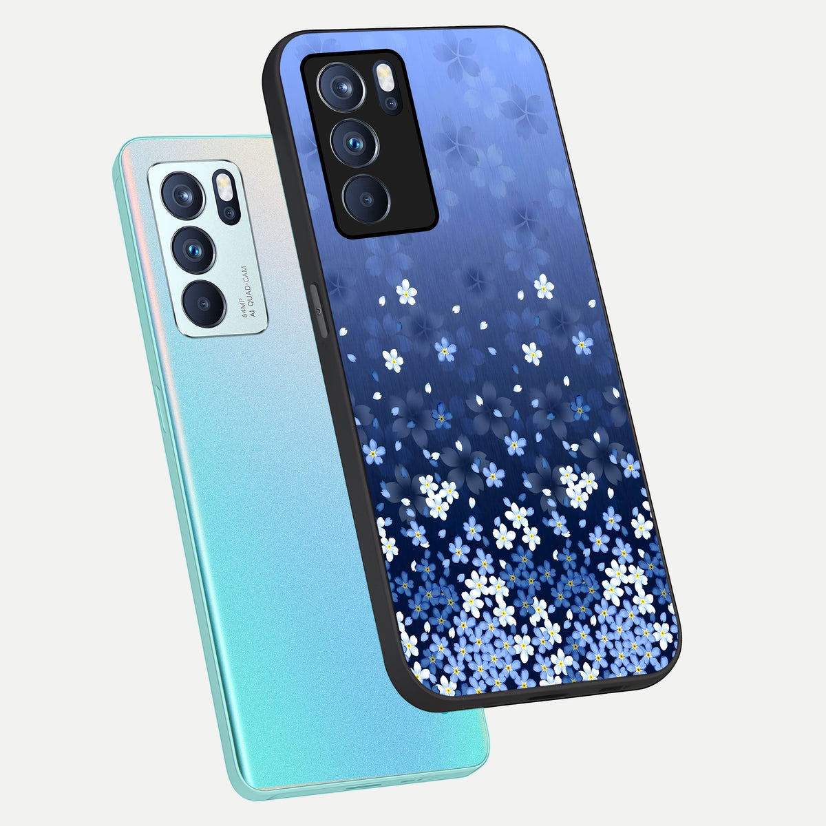  Blue Starry phone case For Oppo Reno 6 Pro showing premium glass back cover with detailed artwork