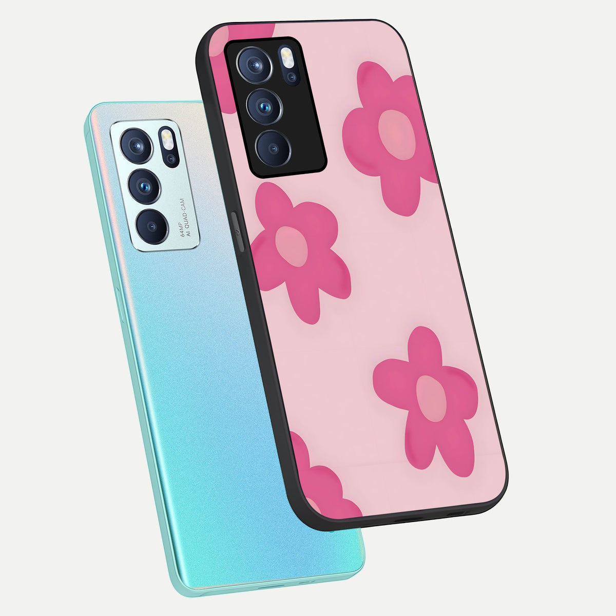  Candy Bloom Dreams phone case For Oppo Reno 6 Pro showing premium glass back cover with detailed artwork