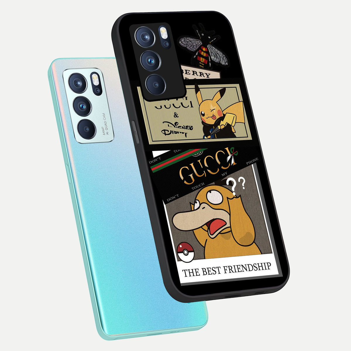  Cartoon Brand Play Mashup phone case For Oppo Reno 6 Pro showing premium glass back cover with detailed artwork