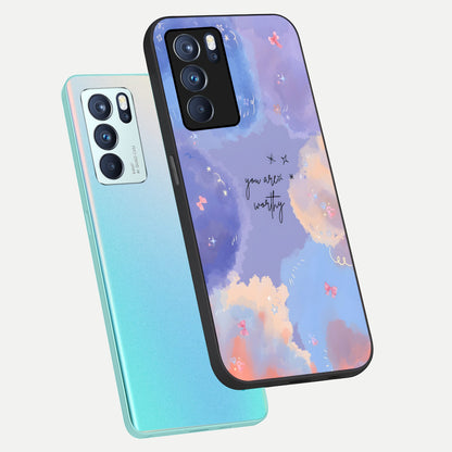  Celestial Cloud Magic phone case For Oppo Reno 6 Pro showing premium glass back cover with detailed artwork