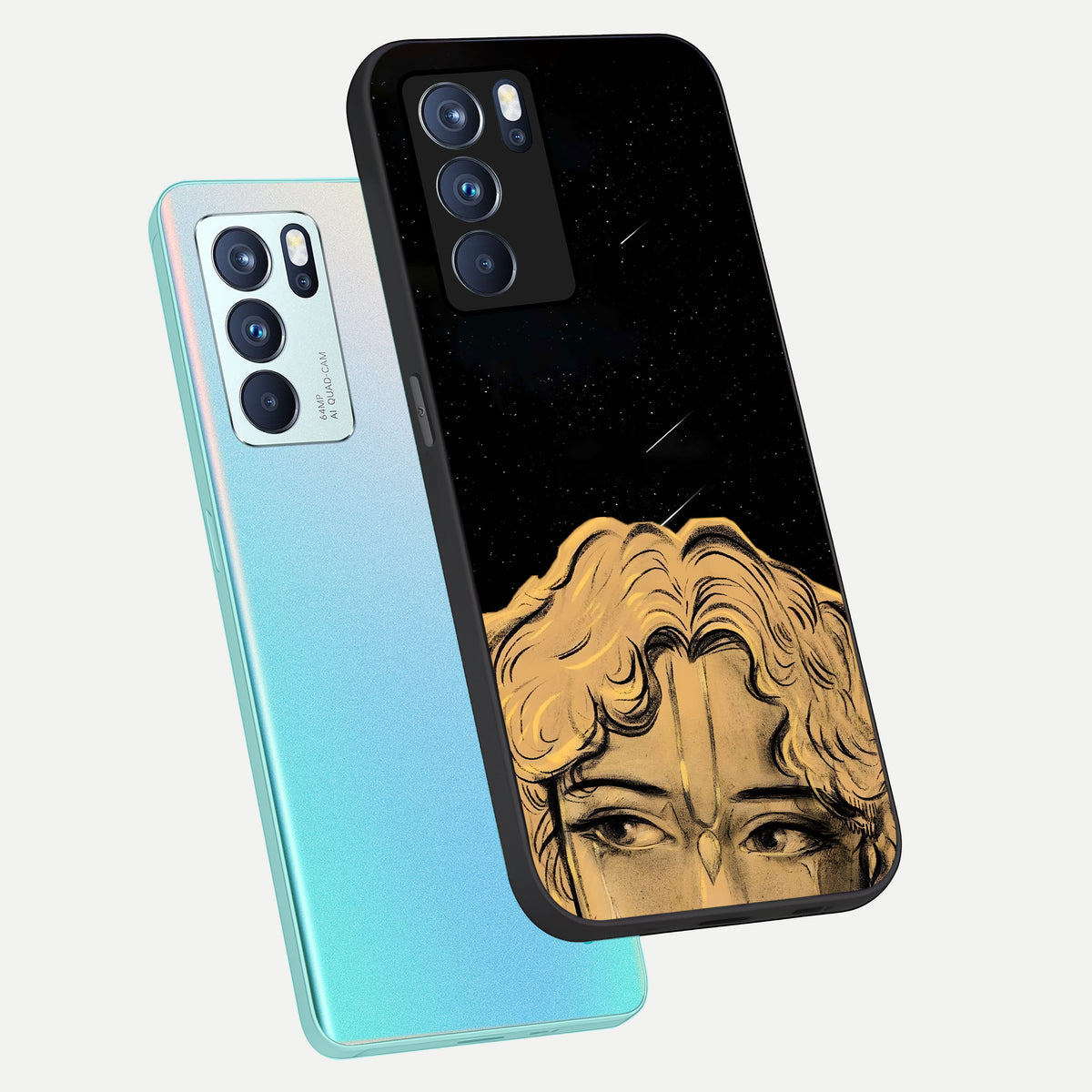  Celestial Gods Plan phone case For Oppo Reno 6 Pro showing premium glass back cover with detailed artwork