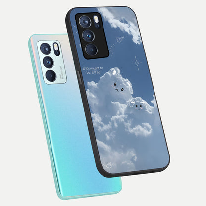  Cloud Bunny Dreams phone case For Oppo Reno 6 Pro showing premium glass back cover with detailed artwork