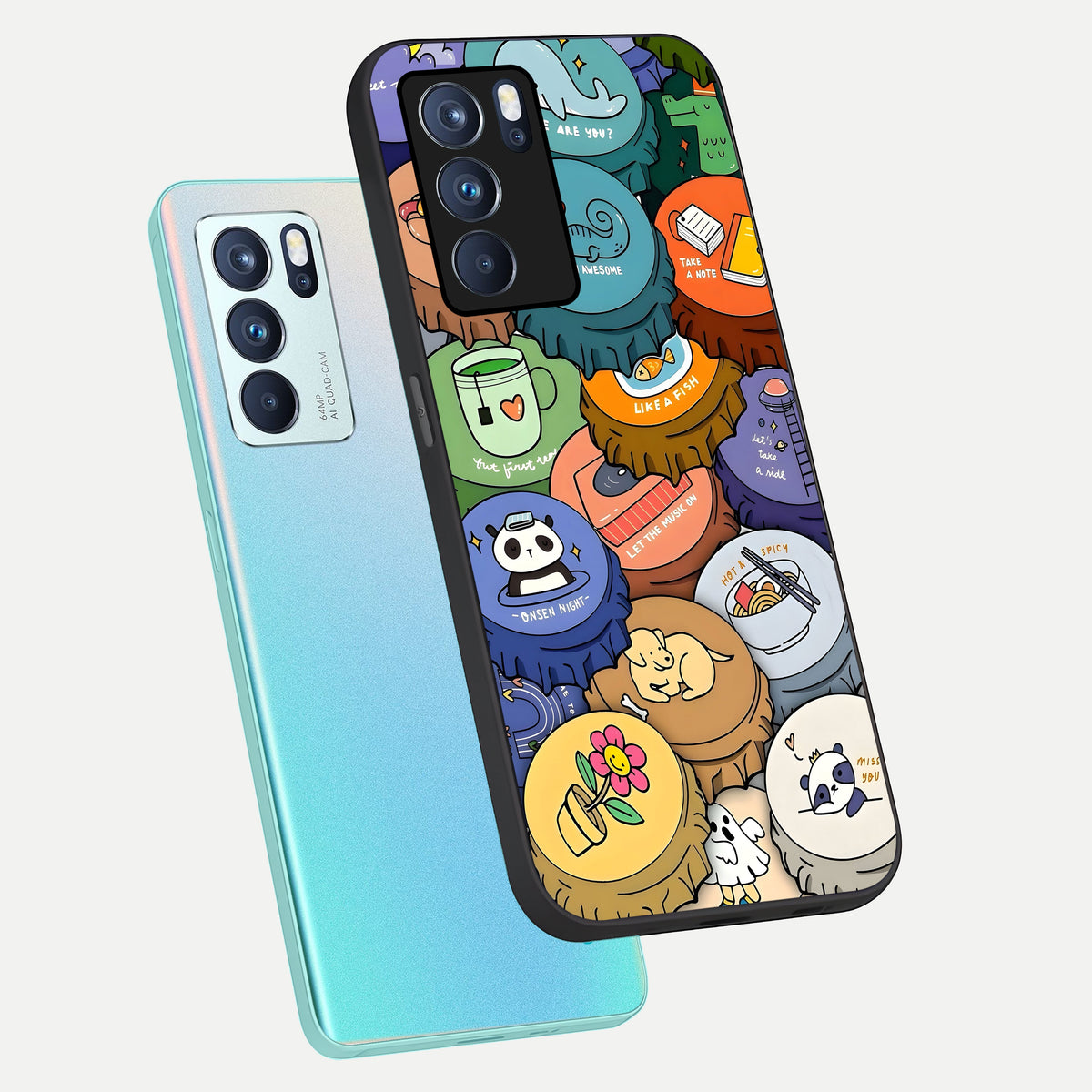  Coins Patterns phone case For Oppo Reno 6 Pro showing premium glass back cover with detailed artwork