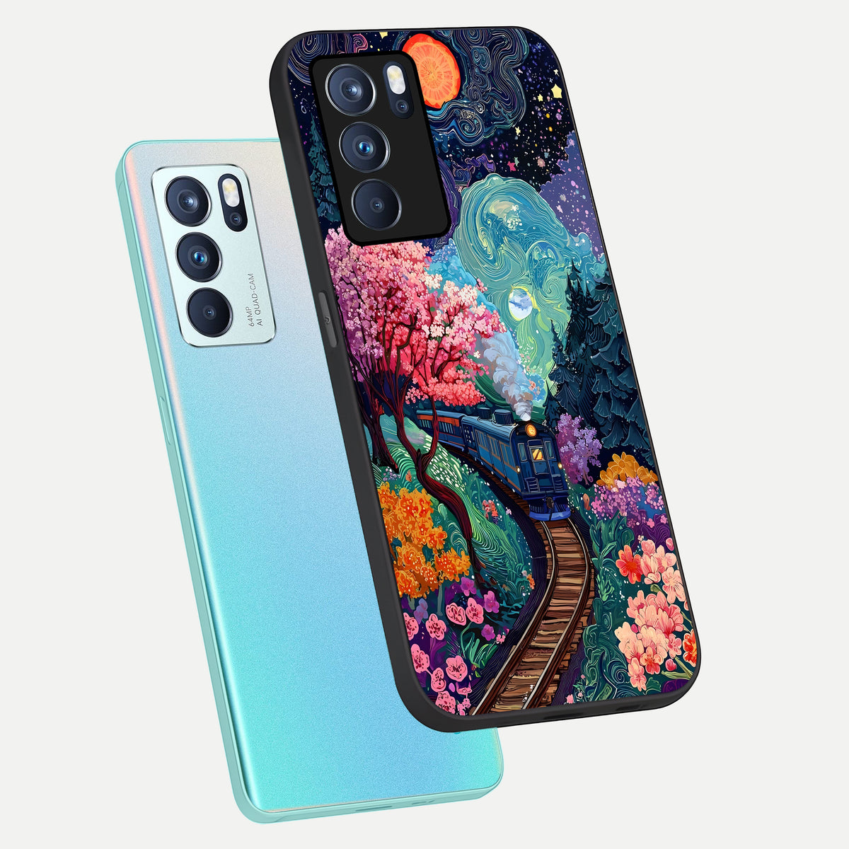  Digital Art phone case For Oppo Reno 6 Pro showing premium glass back cover with detailed artwork