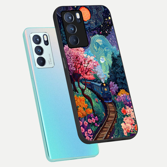  Digital Art phone case For Oppo Reno 6 Pro showing premium glass back cover with detailed artwork