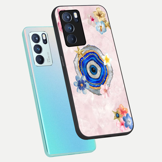  Divine Aura Bloom phone case For Oppo Reno 6 Pro showing premium glass back cover with detailed artwork