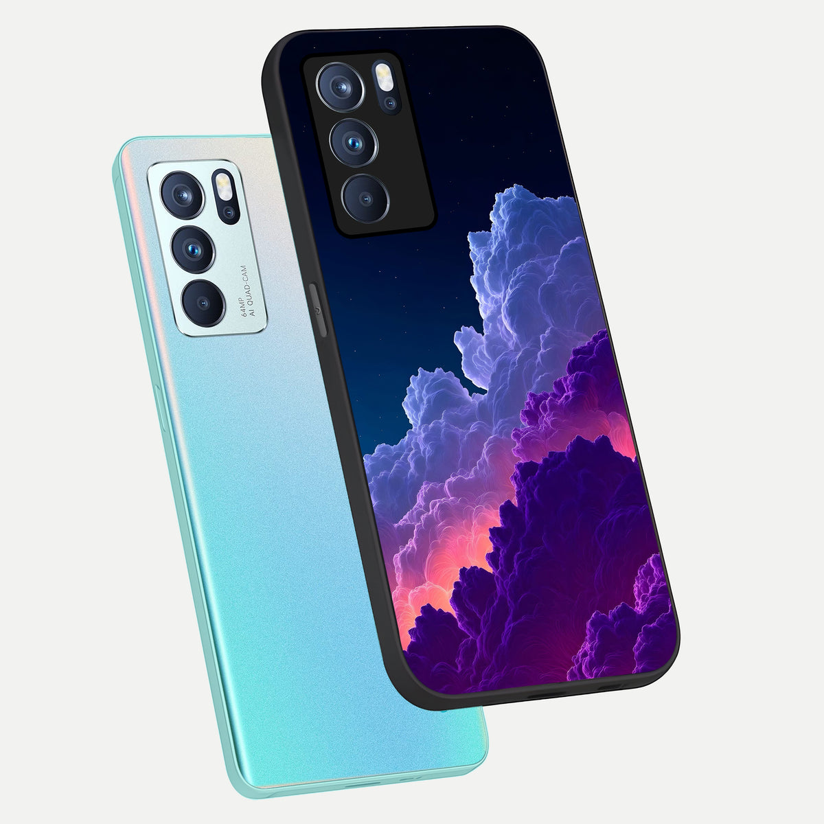  Dreamy Cloud Skies phone case For Oppo Reno 6 Pro showing premium glass back cover with detailed artwork
