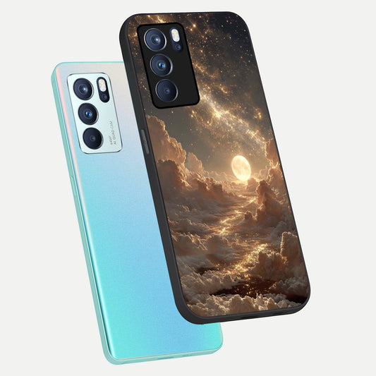  Golden Sky Dream phone case For Oppo Reno 6 Pro showing premium glass back cover with detailed artwork