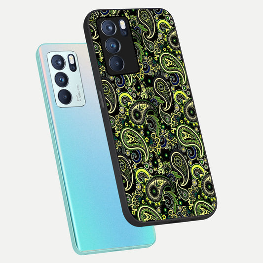  Green Lemon phone case For Oppo Reno 6 Pro showing premium glass back cover with detailed artwork
