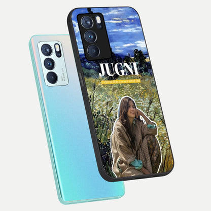  Jugni Soul Vibes phone case For Oppo Reno 6 Pro showing premium glass back cover with detailed artwork