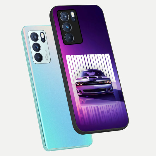  Midnight Muscle Ride phone case For Oppo Reno 6 Pro showing premium glass back cover with detailed artwork
