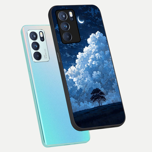  Midnight Sky Serenity phone case For Oppo Reno 6 Pro showing premium glass back cover with detailed artwork