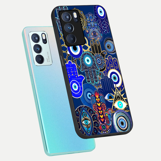  Mystic Palm Guard phone case For Oppo Reno 6 Pro showing premium glass back cover with detailed artwork