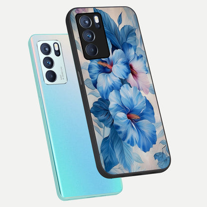  Ocean Hibiscus Grace phone case For Oppo Reno 6 Pro showing premium glass back cover with detailed artwork