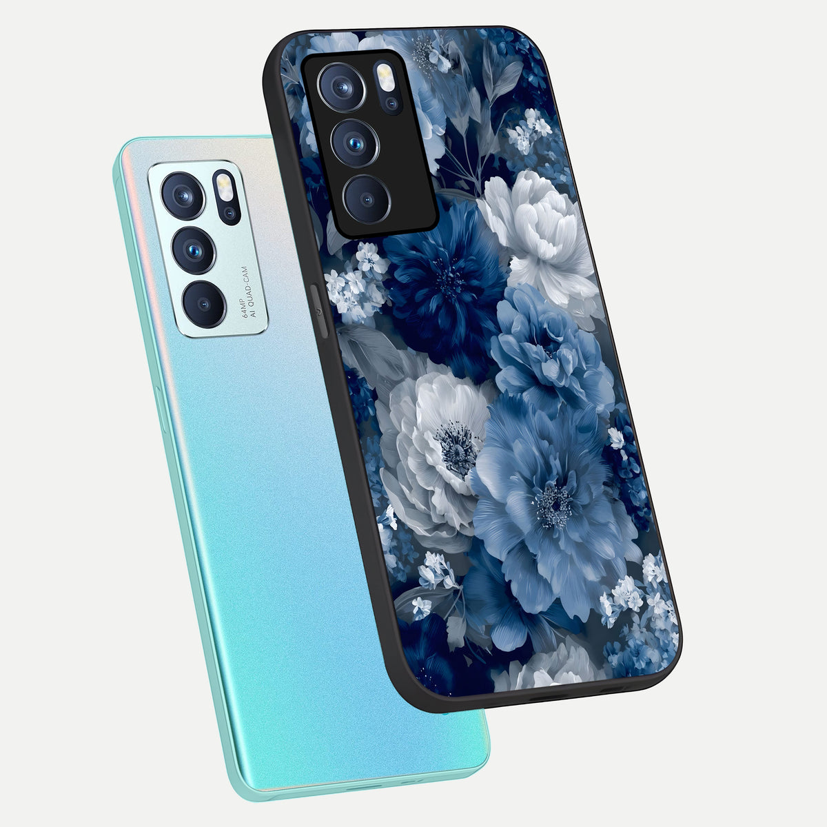  Royal Bloom Garden phone case For Oppo Reno 6 Pro showing premium glass back cover with detailed artwork