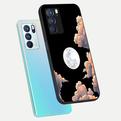  Shade Cloud Moon phone case For Oppo Reno 6 Pro showing premium glass back cover with detailed artwork