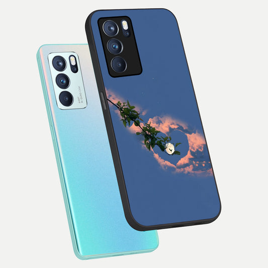  Sky Under Tree phone case For Oppo Reno 6 Pro showing premium glass back cover with detailed artwork