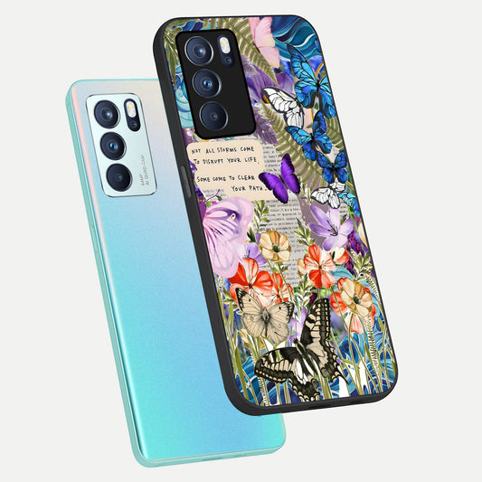  Storm Path Bloom phone case For Oppo Reno 6 Pro showing premium glass back cover with detailed artwork