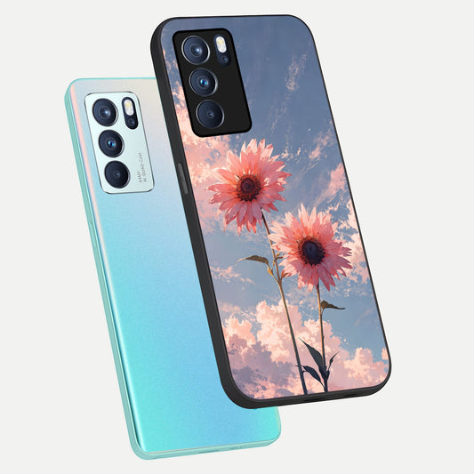  Sun Moon Balance phone case For Oppo Reno 6 Pro showing premium glass back cover with detailed artwork