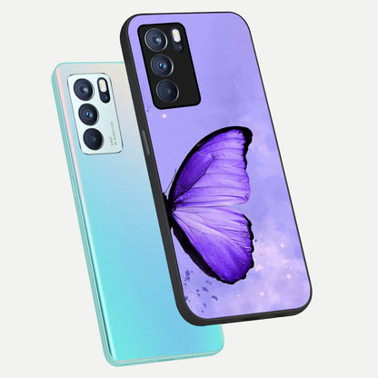  Violet Dream Wing phone case For Oppo Reno 6 Pro showing premium glass back cover with detailed artwork