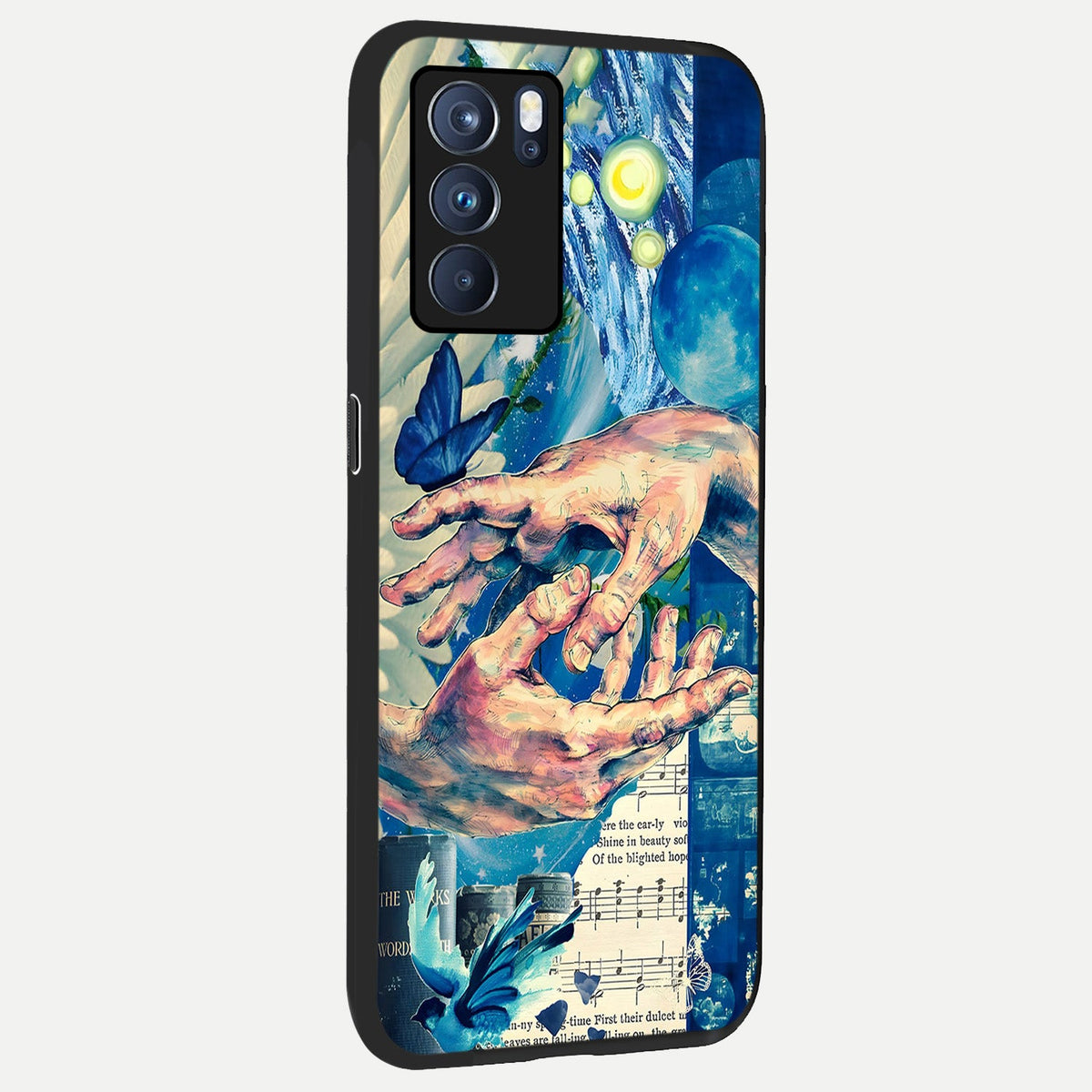  Aesthetic Divider back cover For Oppo Reno 6 Pro slim fit glass case with vibrant aesthetic design