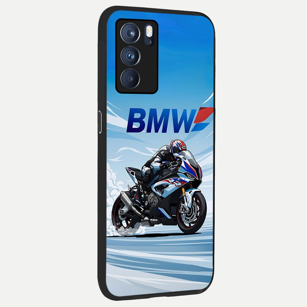  BMW Power Drift back cover For Oppo Reno 6 Pro slim fit glass case with vibrant aesthetic design