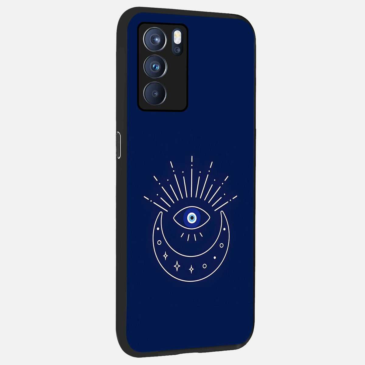  Blue Evil Eye back cover For Oppo Reno 6 Pro slim fit glass case with vibrant aesthetic design