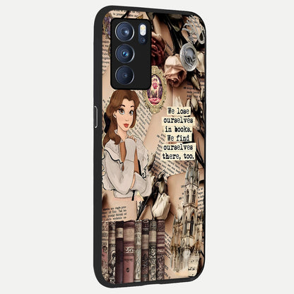  Bookish Dream World back cover For Oppo Reno 6 Pro slim fit glass case with vibrant aesthetic design
