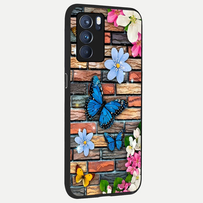  Brick Bloom Flight back cover For Oppo Reno 6 Pro slim fit glass case with vibrant aesthetic design