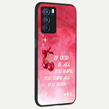  Cherry Quote back cover For Oppo Reno 6 Pro slim fit glass case with vibrant aesthetic design
