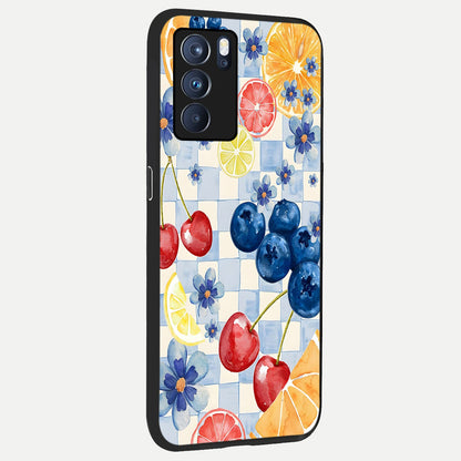  Citrus Bloom Joy back cover For Oppo Reno 6 Pro slim fit glass case with vibrant aesthetic design