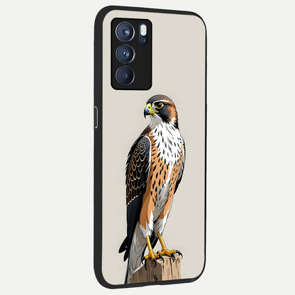 Clever Eagle back cover For Oppo Reno 6 Pro slim fit glass case with vibrant aesthetic design