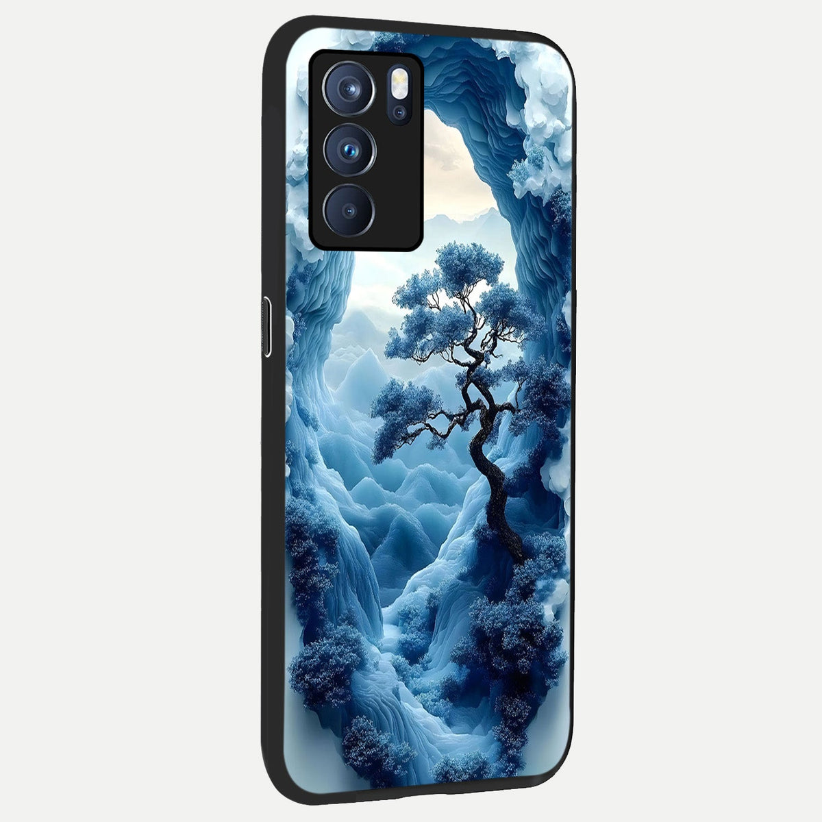  Frozen Serenity Gate back cover For Oppo Reno 6 Pro slim fit glass case with vibrant aesthetic design
