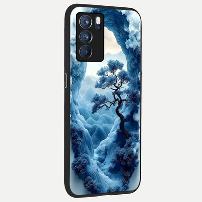  Frozen Serenity Gate back cover For Oppo Reno 6 Pro slim fit glass case with vibrant aesthetic design